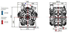 Мембранный насос Comet BPS260 (249л/мин, 20бар, вал ВОМ 1"3/8, внутр. Д 25мм)