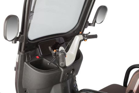 Трицикл электрический Rutrike Gelbert Sarin (48/60V, 1000W, коричнево-белый) (0000260-3054)