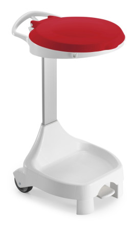 Держатель мешка TTS Smile W-1070 (60+60л, колеса, ножки, педаль, крышка красная)