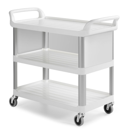 Тележка TTS Shelf B3700 (3 полки, верхняя закр, колеса d100мм, белый)