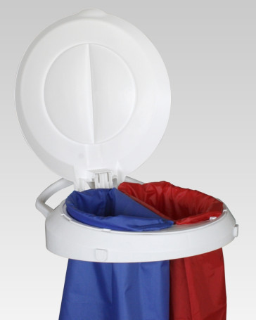 Держатель мешка TTS Smile W-1070 (60+60л, колеса, ножки, педаль, крышка желтая)