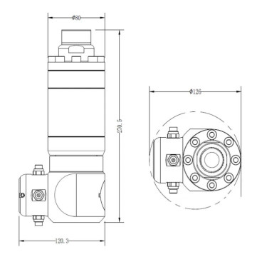 Насадка для мойки емкостей SMP200-2-1.5 (200бар, 40л/мин, 360град, гидропривод) Keliying
