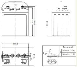 Тяговый аккумулятор LEOCH DT 896 (8В, 190Ач, WET)