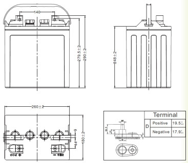 Тяговый аккумулятор LEOCH DT 896 (8В, 190Ач, WET)