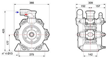 Мембранный насос Comet BP280 D (20 бар, 248 л/мин, ВОМ 1&quot;3/8)