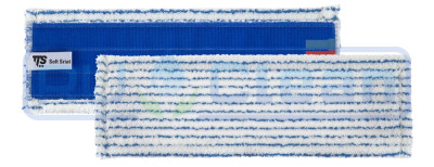 Моп TTS SOFT STRIAT (40см, липучка, микрофибра, белый/синий)