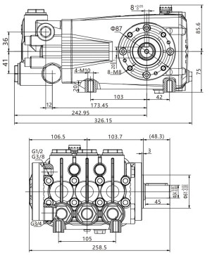 Насос высокого давления TOR DS-3025 (30л/мин, 250бар)