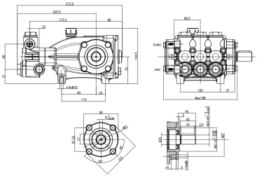 Насос высокого давления HAWK NPM 1525RN (1450 об/мин)