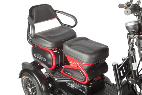 Трицикл электрический Wanshida HOT HATCH (60V, 650W, черно-красный) (0000288-3073)