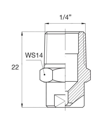 Форсунка 25250 (1/4ш, AISI 416) PNR