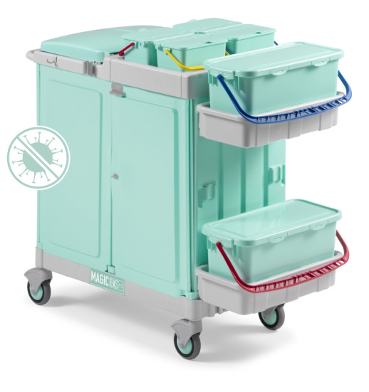 Тележка TTS Magic BCS 790E (антибакт., закрытая, ящики, держ. мешка 150л)