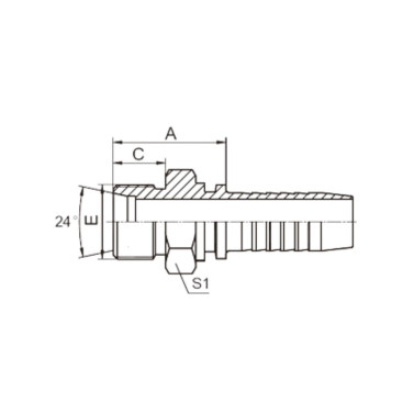Фитинг высокого давления DKO-S (DN10, М20х1.5ш, оцинк) Robin