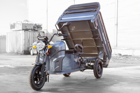 Трицикл электрический Rutrike Мастер 1500 60V1000W (темно-синий матовый)