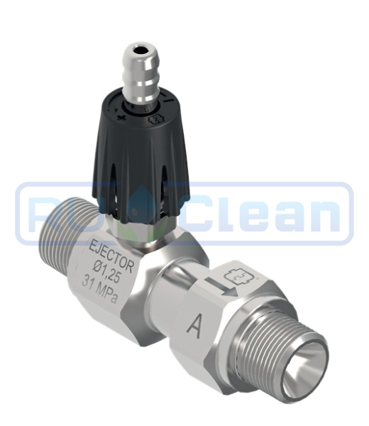 Эжектор с дозировкой ML100 FLX (310бар, 3/8ш-г, D=1.25мм, нерж) Mecline