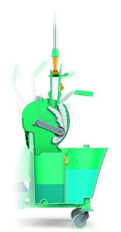 Тележка TTS NICK 30 (2х15л, с боковой ручкой и отжимом DRY, зеленый)