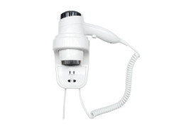 Фен настенный Nofer 02012.W (1800-2200Вт, белый, с розеткой)