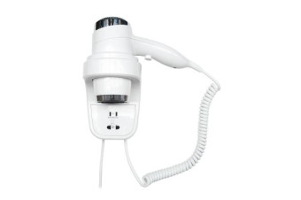 Фен настенный Nofer 02012.W (1800-2200Вт, белый, с розеткой)