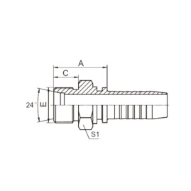 Фитинг высокого давления DKO-S (DN16, М30х2ш, оцинк) Robin