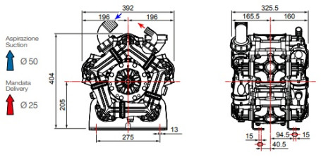Мембранный насос Comet BPS260 D (249 л/мин, 20 бар, вал ВОМ 1"3/8)