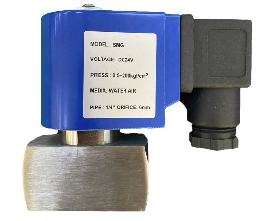 Клапан электромагнитный SMG (200бар, 1/4"г-г, норм.закр, нерж, 24В) TOR
