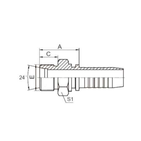 Фитинг высокого давления DKO-L (DN10, М16х1.5ш, оцинк) Robin