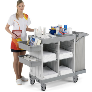 Тележка для отелей TTS MAGIC HOTEL 845B (4 полки, серый)