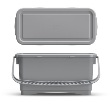 Ведро TTS (20л, ручка, крышка, серый)