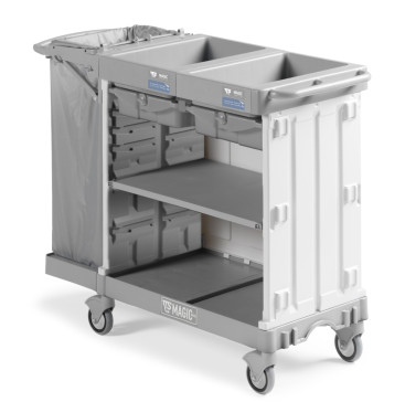 Тележка TTS Magic Hotel 880B (открытая, 2 ящика, полки, держ. мешка 120л)
