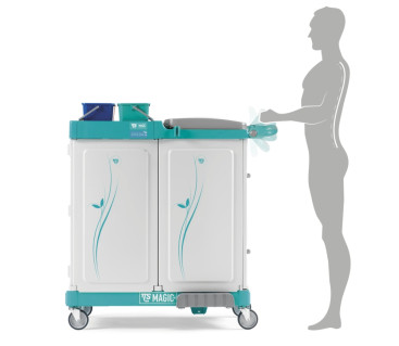 Тележка TTS Magic Line 350G (закрытая, ручка, 2х15л, 4х4л, отжим TEC, держ. мешка 150л)