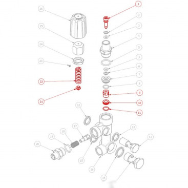 Ремкомплект уплотнений регулятора давления HAWK для VBR-VBRS