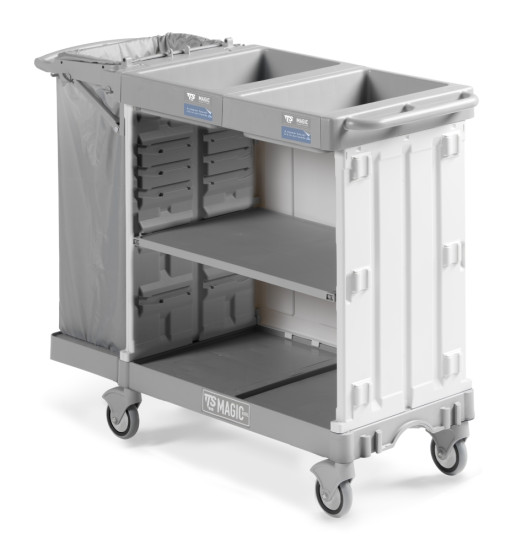 Тележка TTS Magic Hotel 880B (открытая, полки, держ. мешка 120л)