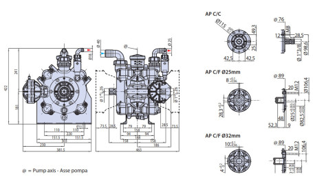 Мембранный насос AR 160 BP C/С (NBR, 20бар, 166.2л/мин, ВОМ 1"⅜)