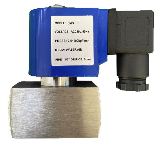 Клапан электромагнитный SMG (200бар, 1/2"г-г, норм.закр, нерж, 220В) TOR