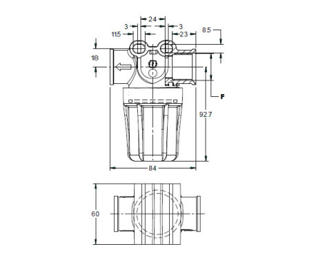 Фильтр для воды (150мкм, 1/2"г-г, 10бар, креп.отв.) Tecomec
