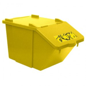 Контейнер мусорный TTS (желтый, полипропилен, 45л)