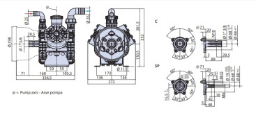 Мембранный насос AR 45 LFP C (20 бар, 43,3 л/мин, ВОМ 1"⅜)