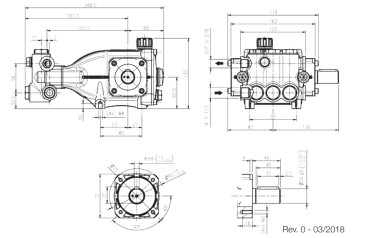 Насос высокого давления HAWK NHDP1420R (200бар, 14л/мин, 1450 об/мин)