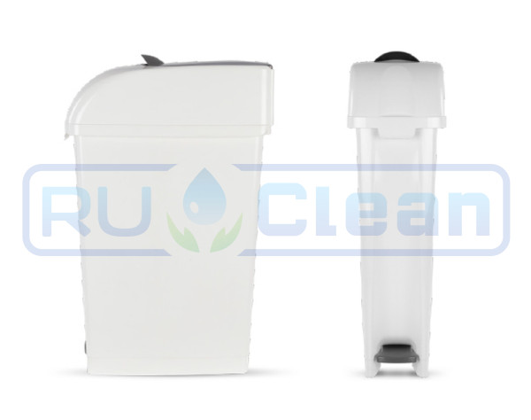 Ведро TTS ELLE XXL (23л, педаль, ободок для мешка, белый)