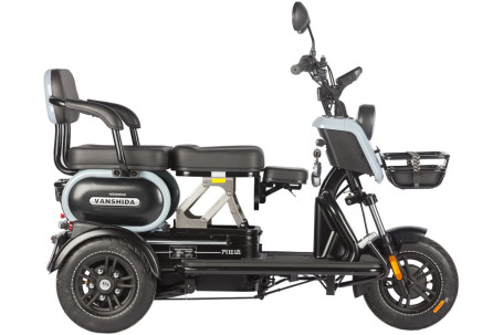Трицикл электрический Wanshida UN MOTO 60V 650Вт (черно-синий)