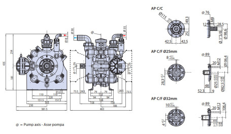 Мембранный насос AR 185 BP C/С (NBR, 20бар, 182.1л/мин, ВОМ 1"⅜)