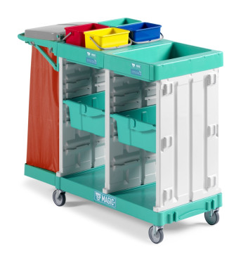 Тележка TTS Magic Line 400B (4х4л, 2 выдвиж. ящика, держ. мешка 120л)