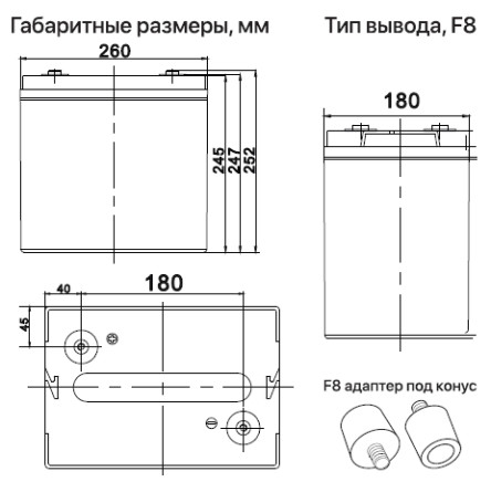 Тяговый аккумулятор Ventura VTG 06 160 (6В, 160Ач, Gel)