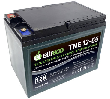 Тяговый аккумулятор Eltreco TNE12-65 (12V, 58A/h, AGM)