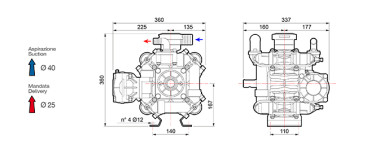 Мембранный насос Comet BP151 (20 бар, 138 л/мин, ВОМ 1&quot;3/8)